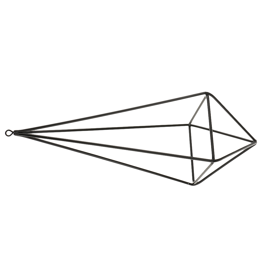 Rustic Style Black Freestanding Hanging Geometric Metal Pot Rack For Tillandsia Air Plant 26cm