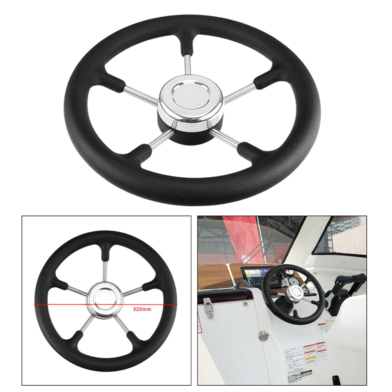 320mm 12.6 inch Boat Steering Wheel 3/4