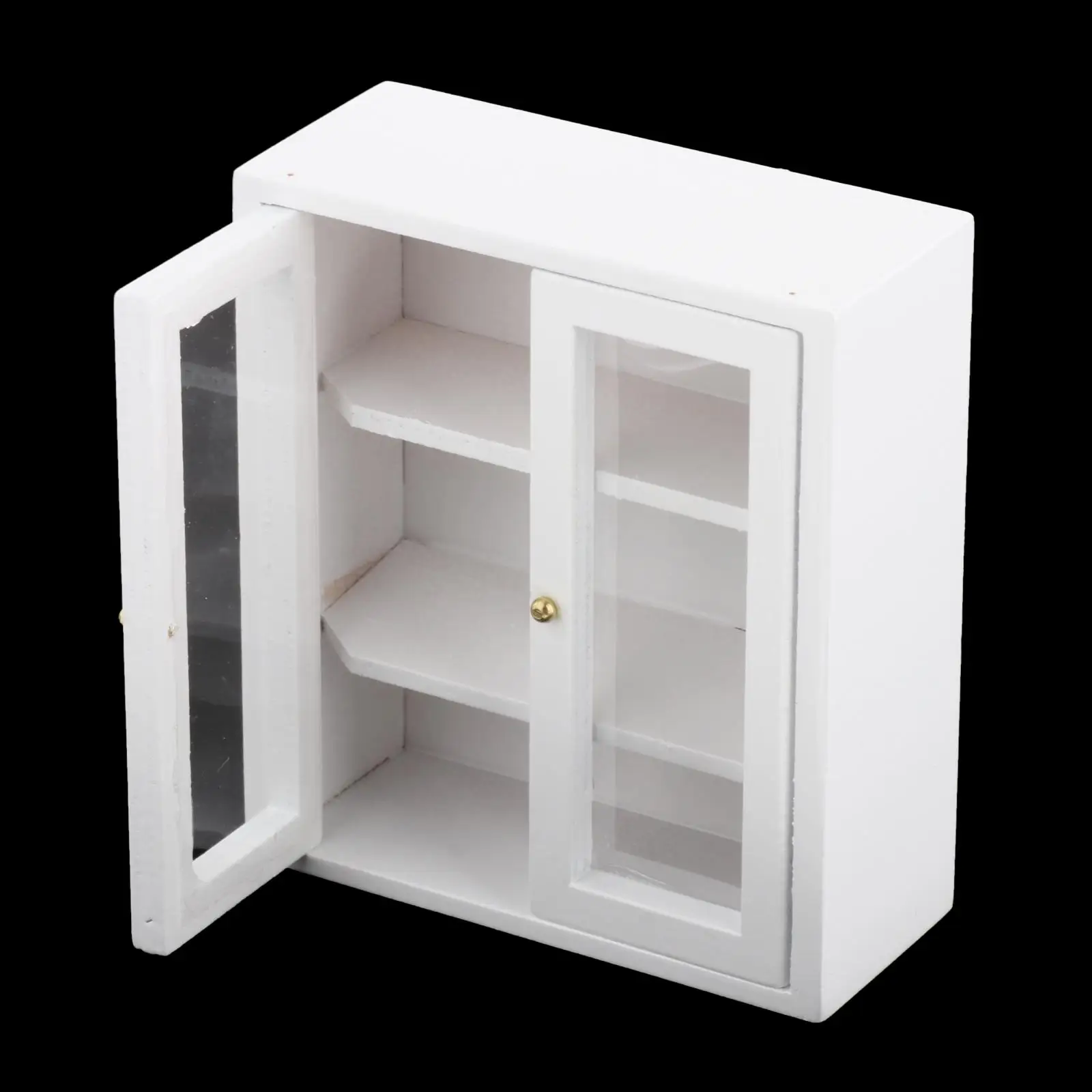 1/12 Dollhouse Handcraft Wood Cabinet Cupboard Organizer Creative Furniture Kitchen Bedroom Accessory Pretend Play