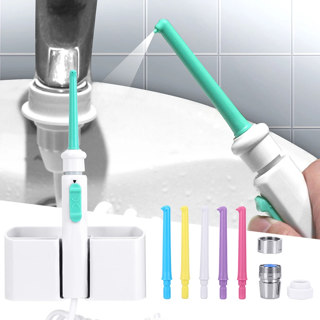 Faucet Oral Irrigator Water  Flosser Portable Irrigador  Water Jet Oral Irrigation Teeth Cleaning w/ 6 Nozzles