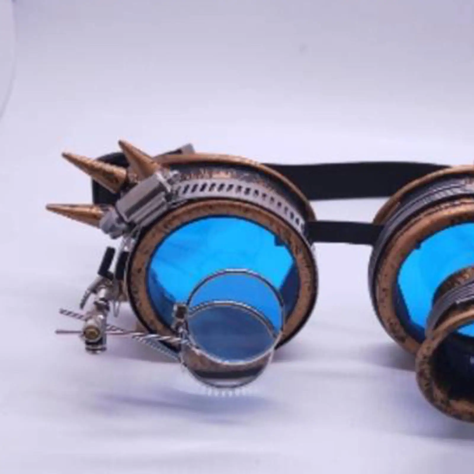 Funky Unisex Fashion Blue Lenses Steampunk Goggles Ocular Loupe Punk Masquerade Eyeglasses Party Supplies Photo Props Eyewear