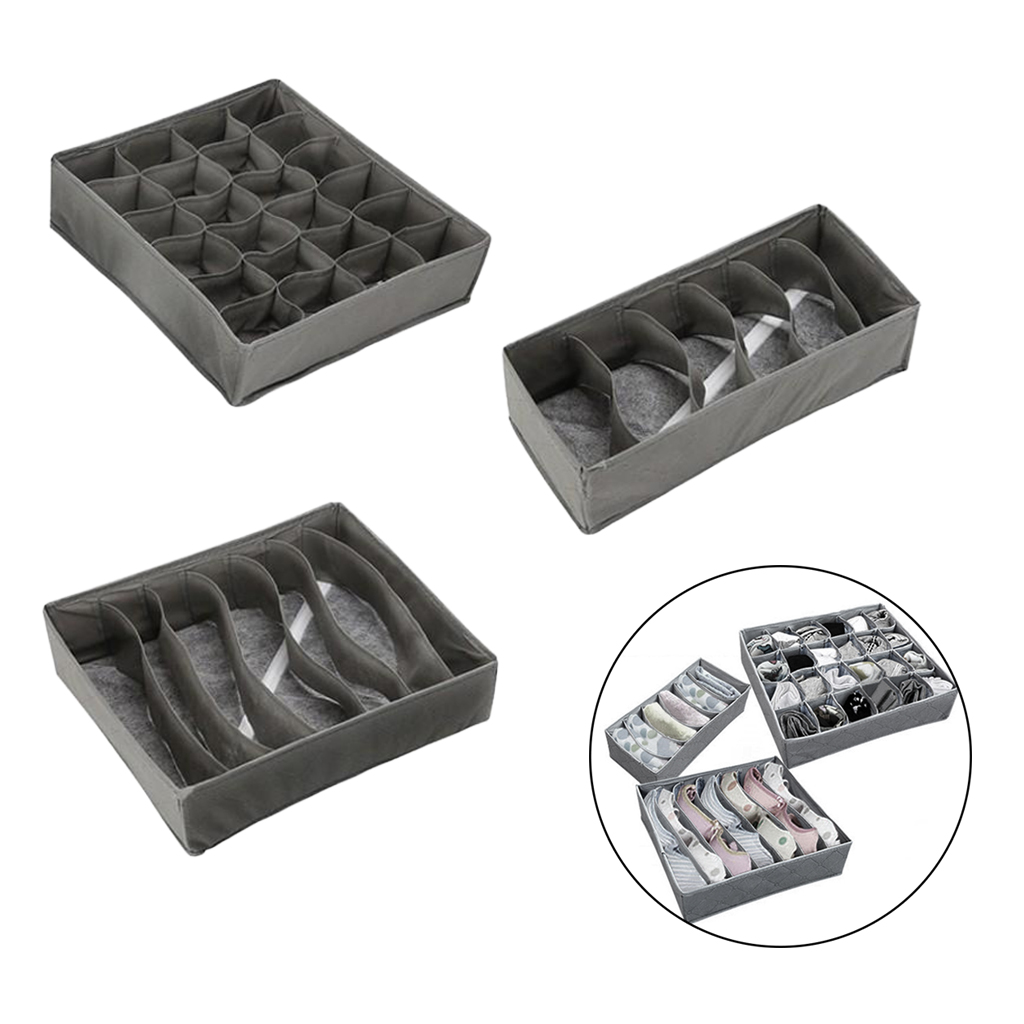 3pcs/set Underwear Organizer Thicken Divider Dresser Breathable for Bras Socks Ties Underwear Underpants