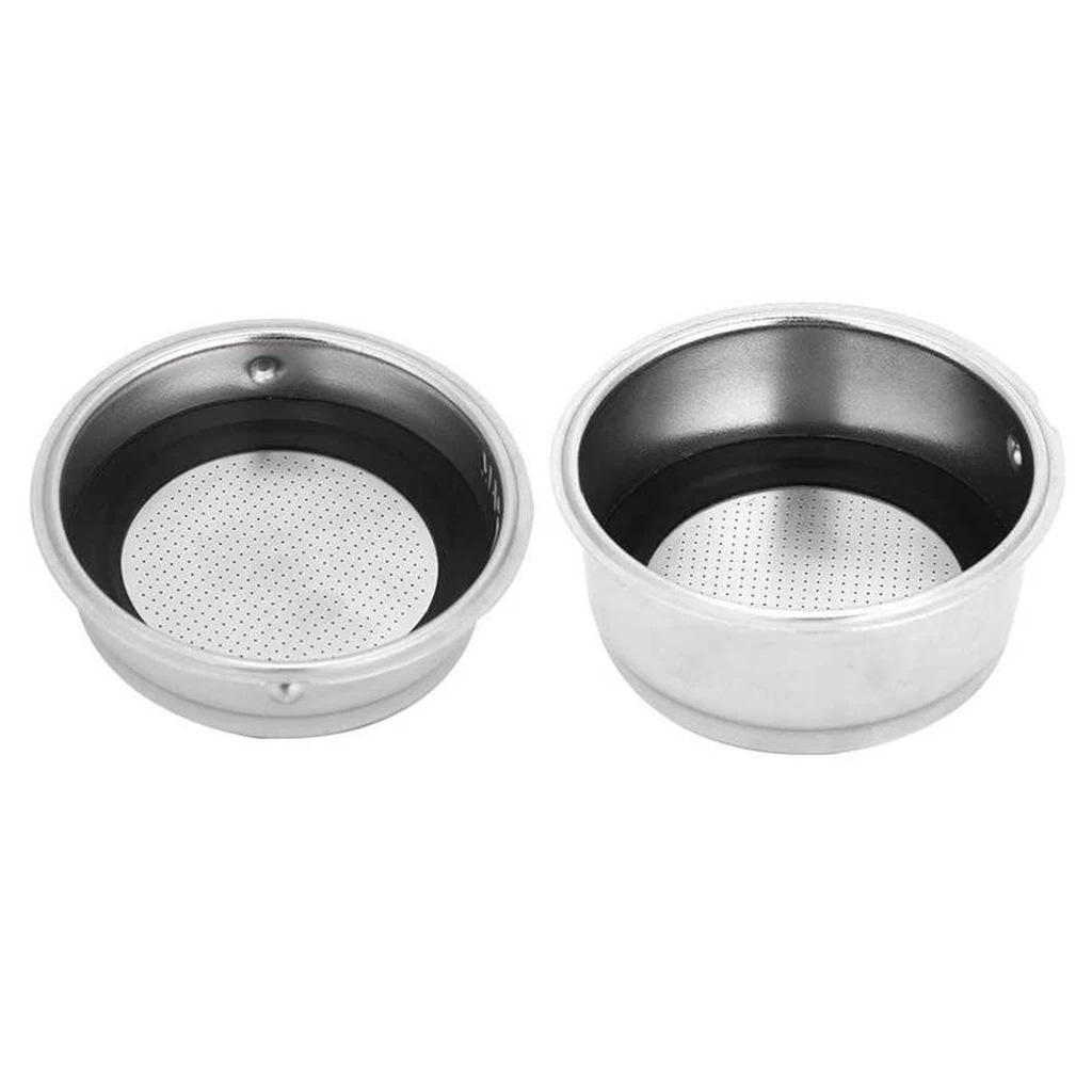 Stainless Steel Coffee Pressure Cup Filter Basket with Black Ring BPA-Free Reusable Washable Powder Basket