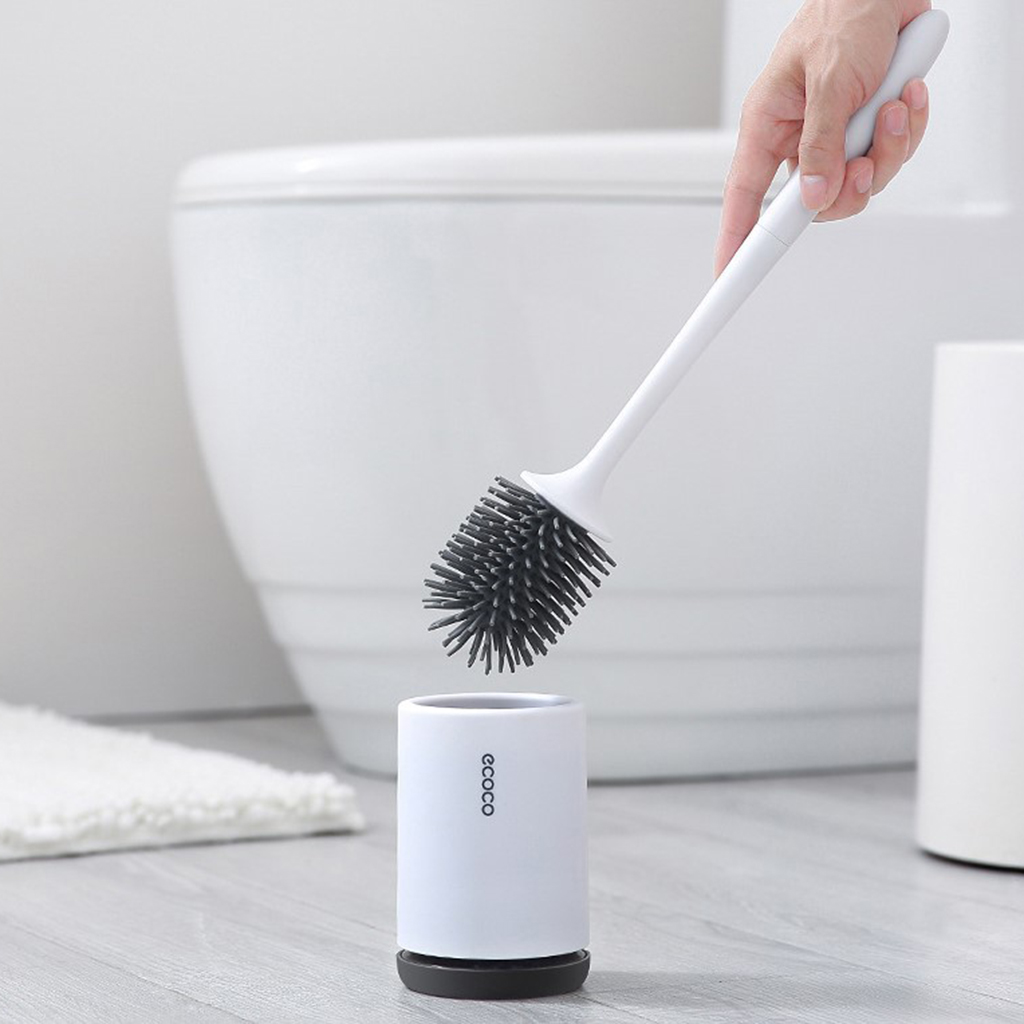 Bathroom Toilet Brush and Holder Set Cleaning Long Handle Toilet Bowl Cleaner Brush TPR Soft Bristle Bathroom Brushes