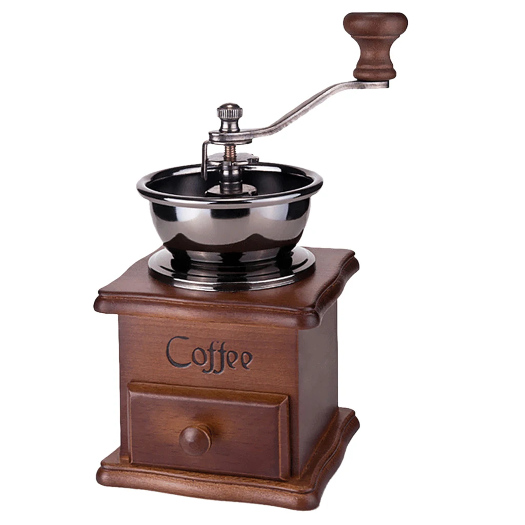 Manual Coffee Bean Grinder, Hand Held Conical Ceramic Burr Mill - Portable,