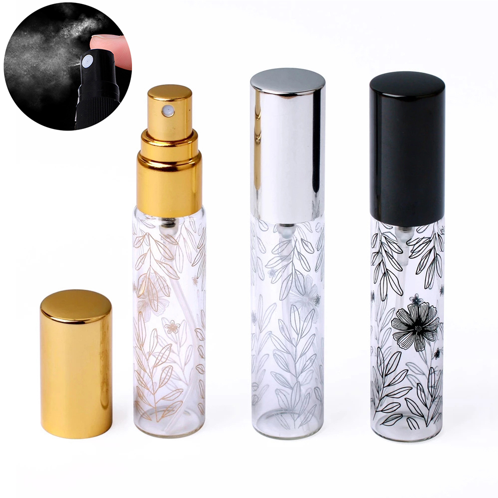 Best of 10 Ml Portable Pattern Glass Perfume Bottle With Atomizer Empty Spray Cosmetic Liquid Mini Refillable Bottles Travel Parfum Case Reviews & Tips