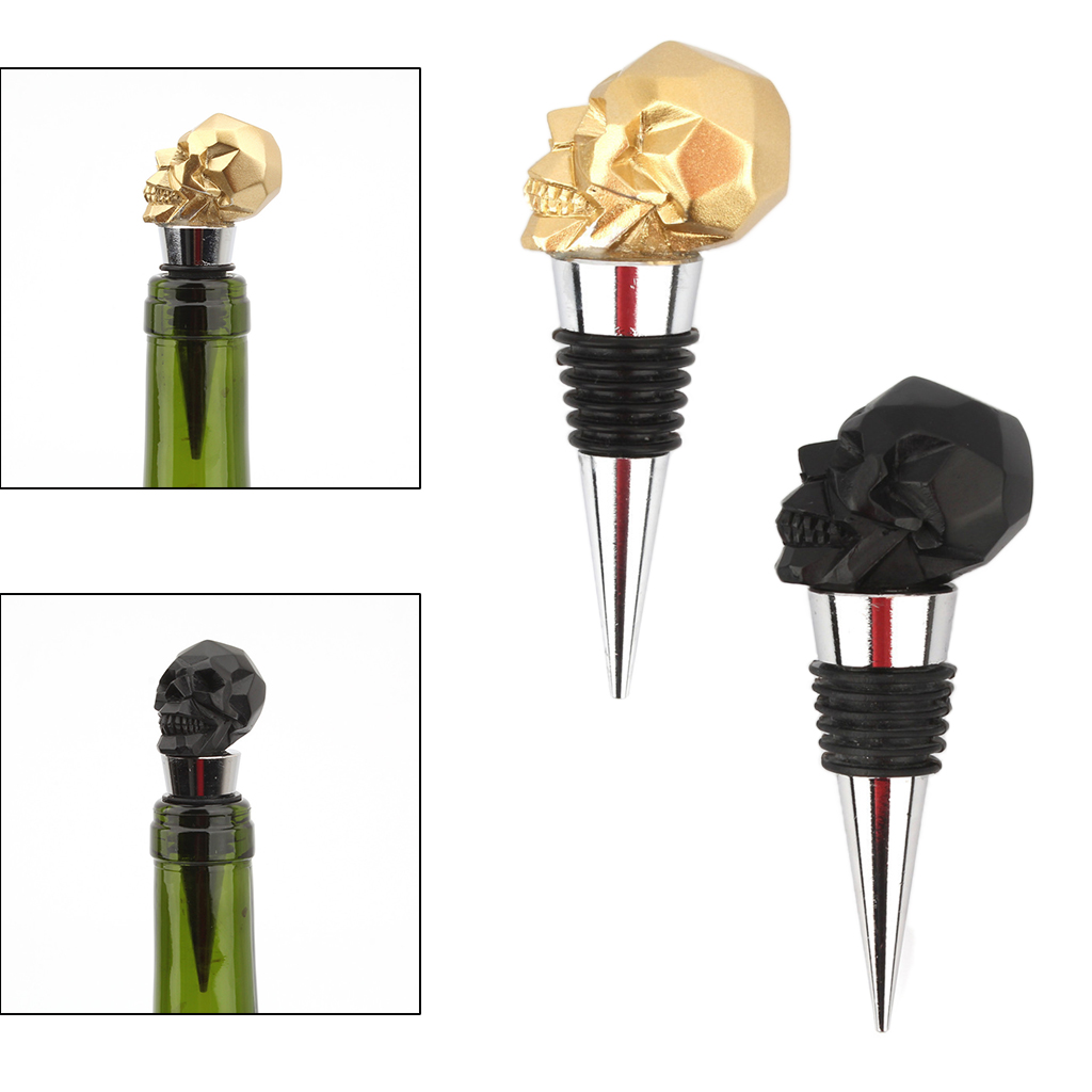 Skull Wine Bottle Stopper Sealer Tool Easy Use Reusable for Wedding Birthday