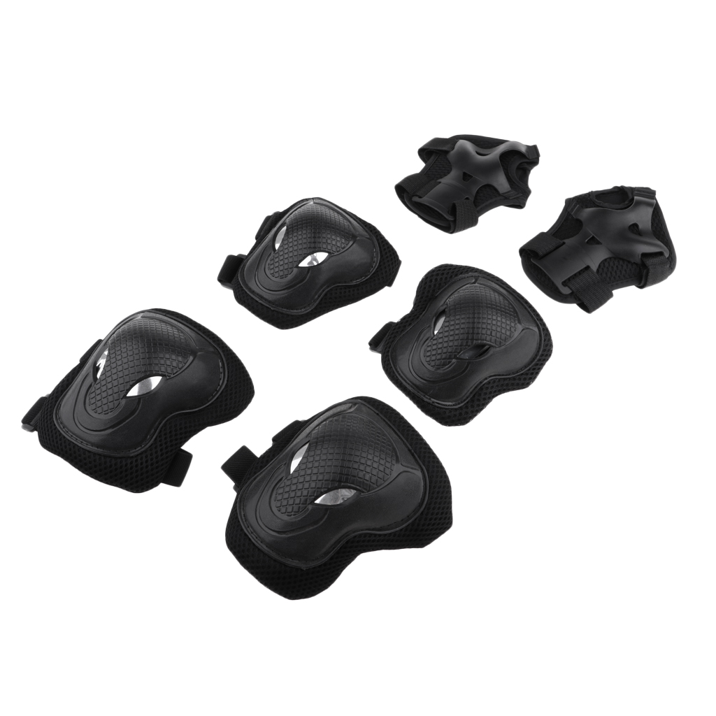 6Pcs Adults Roller Skating  Scooter Knee Wrist Guard Elbow Pad Adjustable