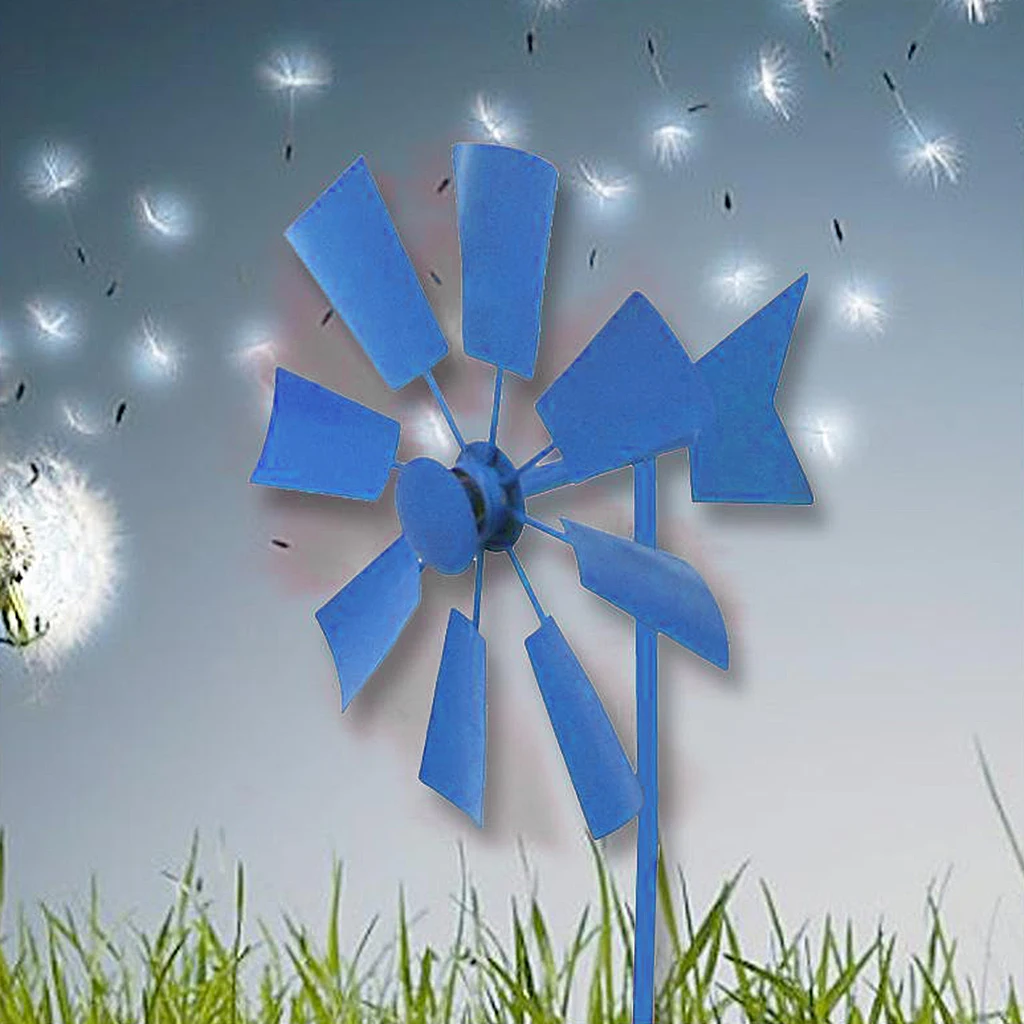 Iron Windmills Wind Spinner Toys Outdoors Lawn Field Yard Patio Decoration