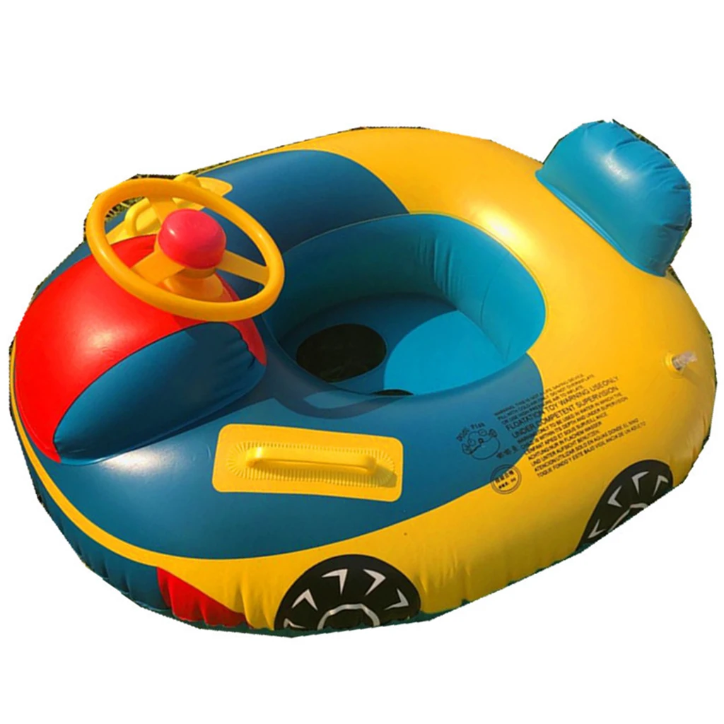 Baby Inflatable Pool Float with Steering Wheel for Boys Girls Beach Supplies