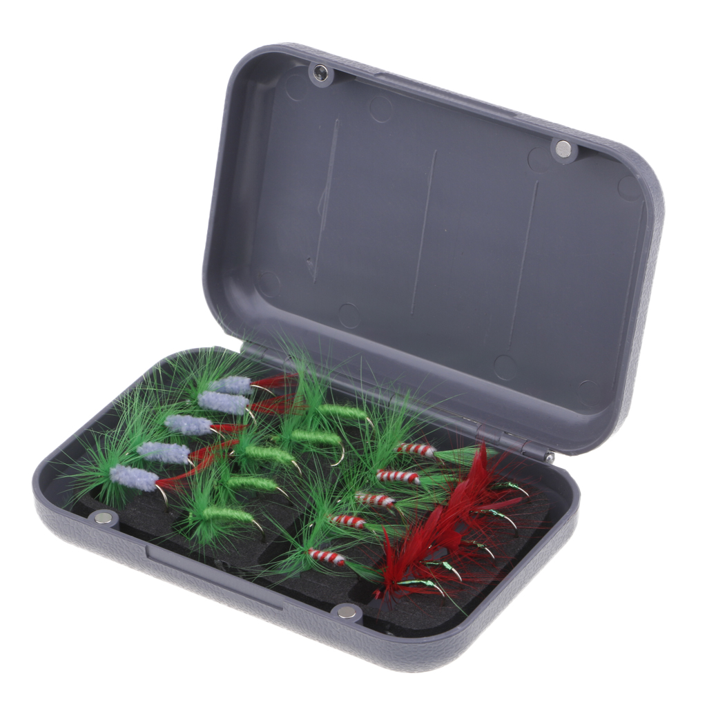 20pcs Dry Fly Fishing Lures Flies Hooks Fishing Trout Salmon Dry Flies Fish Hook Lures 5 different boxes