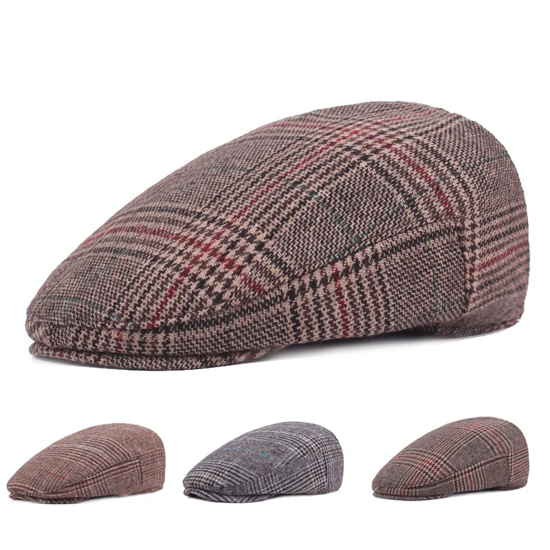 New Winter Cap Man Solid Berets Hat Golf Driving Sun Flat Peaky Blinders Gatsby Hat for Women Ivy Hat Breathable Cabbie Newsboy mens barrette hat