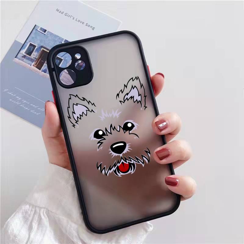 Westie lovely cartoon dog Phone Case matte transparent  For iphone 7 8 11 12 13 plus mini x xs xr pro max cover iphone 11 case with card holder