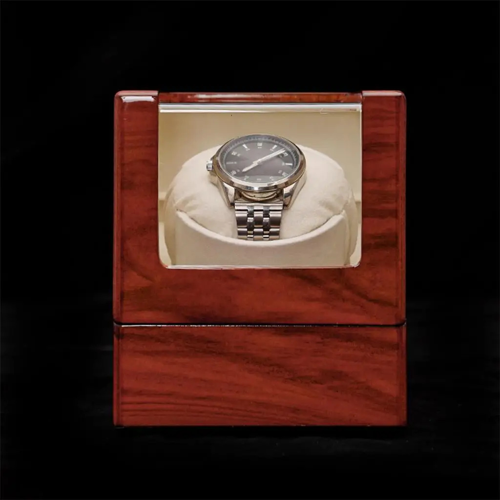 Watch Winder Wooden Flexible Silent Display Universal Case for Lady and Man Watches