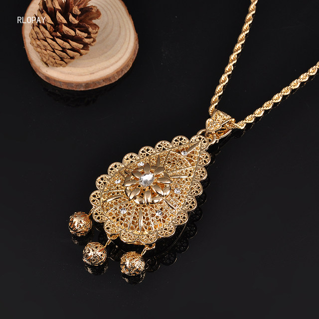 Women's hollow-out flower full diamond shops necklace