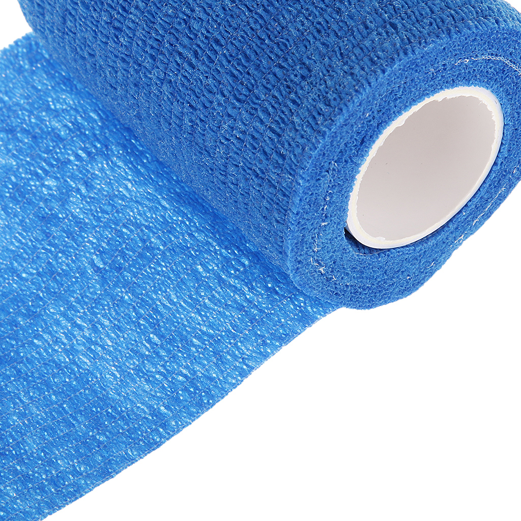 7.5cm Blue First Aid  Health Self Adhesive Elastic Bandage Gauze Tape