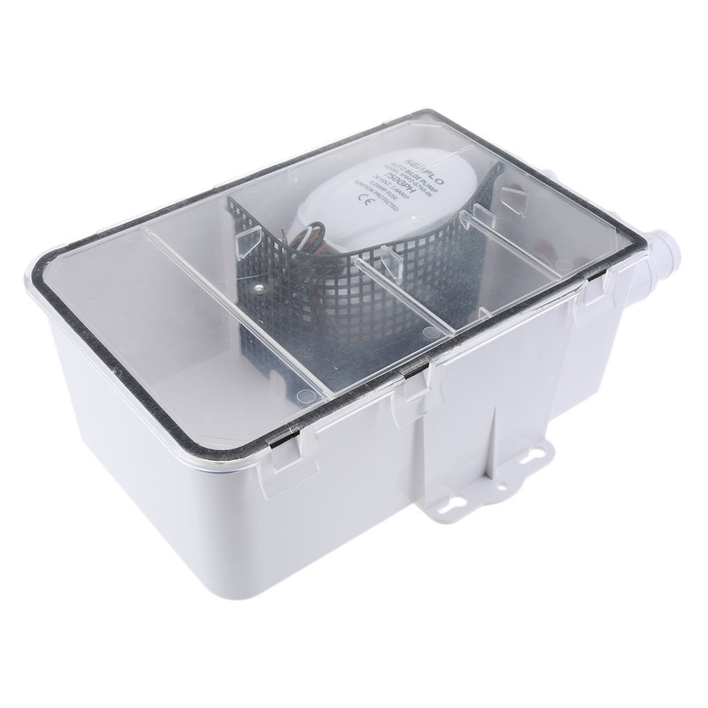 600GPH 24V Shower Sump Pump System Auto Bilge Drain Box Air Vent Boat RV