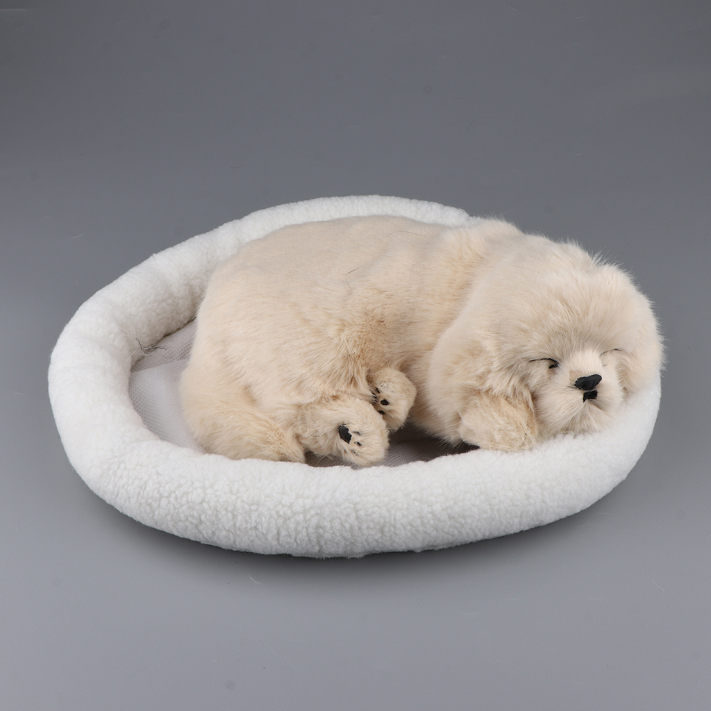 Simulation Dog with Breathing Ornament Adorable Plush Cute Home Decoration
