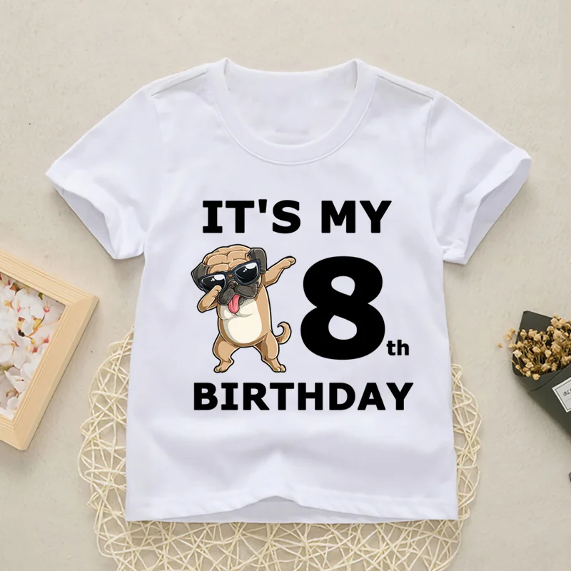 kid t shirt designs Baby Happy Birthday Number 1-10 Letter Print T Shirt Girls Boys Dogs Funny T-shirt Clothes Cute Short Sleeve red t shirt childrens	
