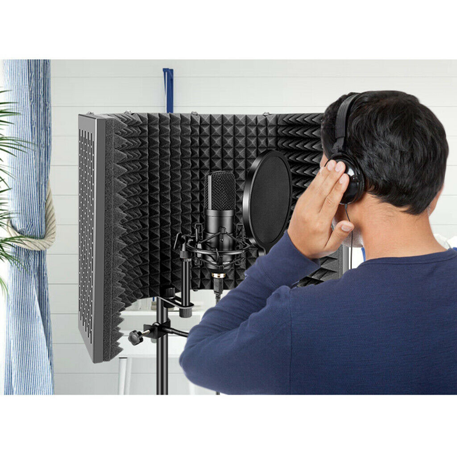 Microphone Isolation Shield Studio Recording Mic  Filter Windscreen