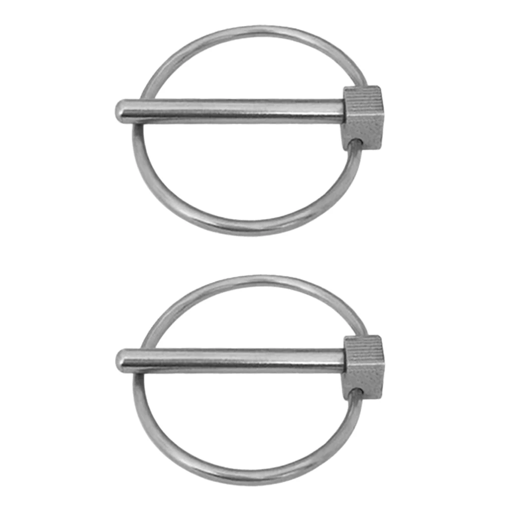 2 Pieces 4mm Boat Kayak Canoe Trailer Farm Tractor Trolley Lynch Pins Linch Pins Clip 49mm Ring