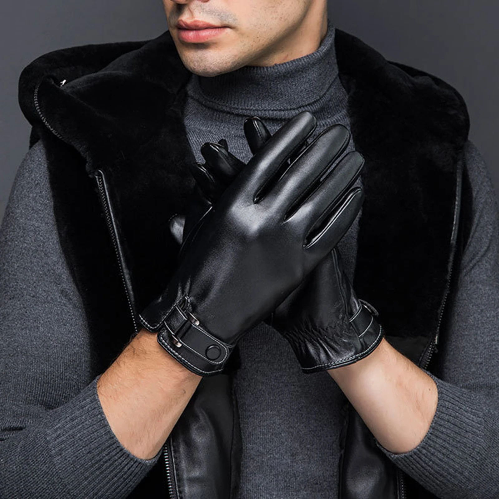 Waterproof Winter Gloves Driving Running Touch Screen Warm Gloves Black