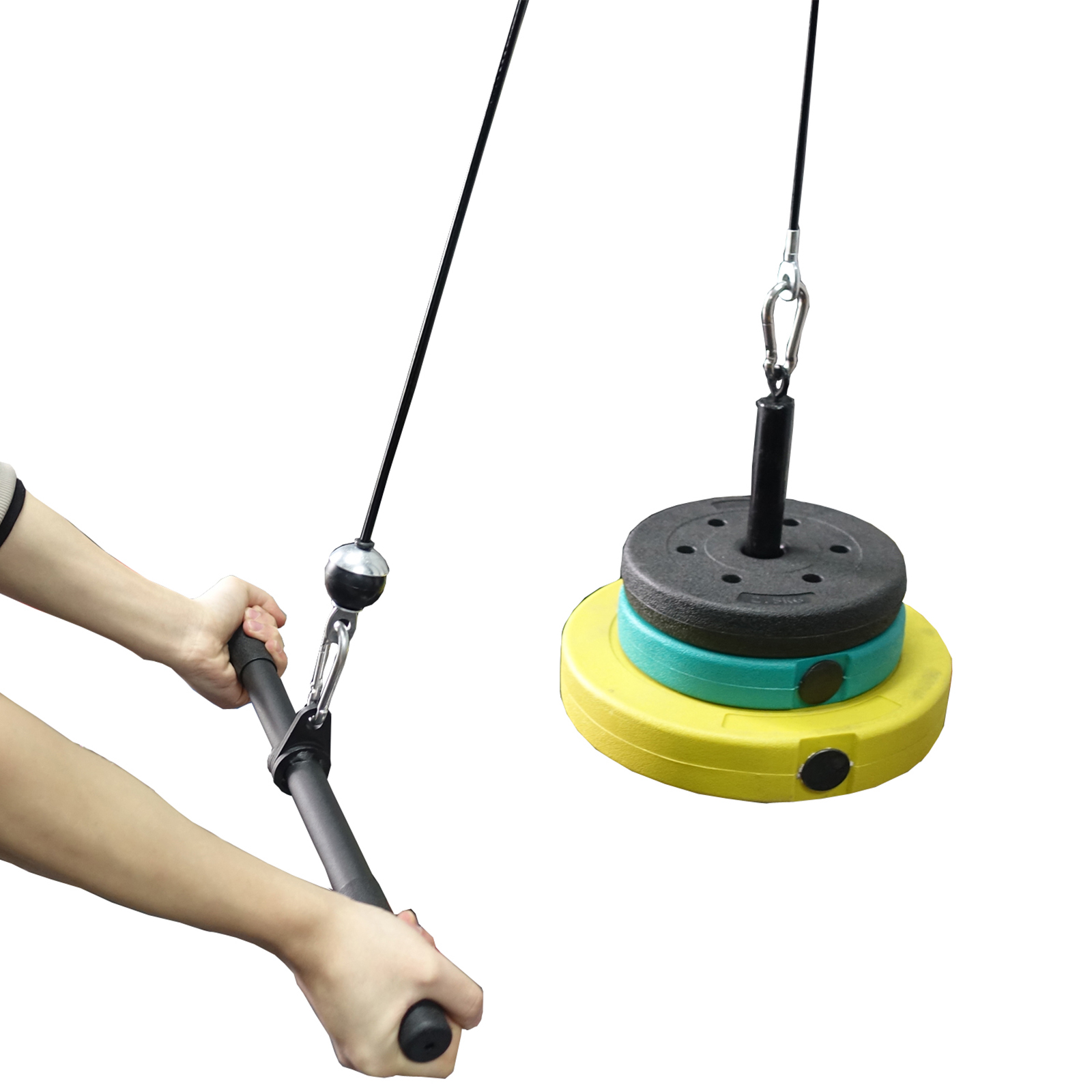 Revolving Straight Bar LAT High Pull Down Bar Cable Anti-Slip Attachment Strength Training Equipment For Gym Rowing Rod