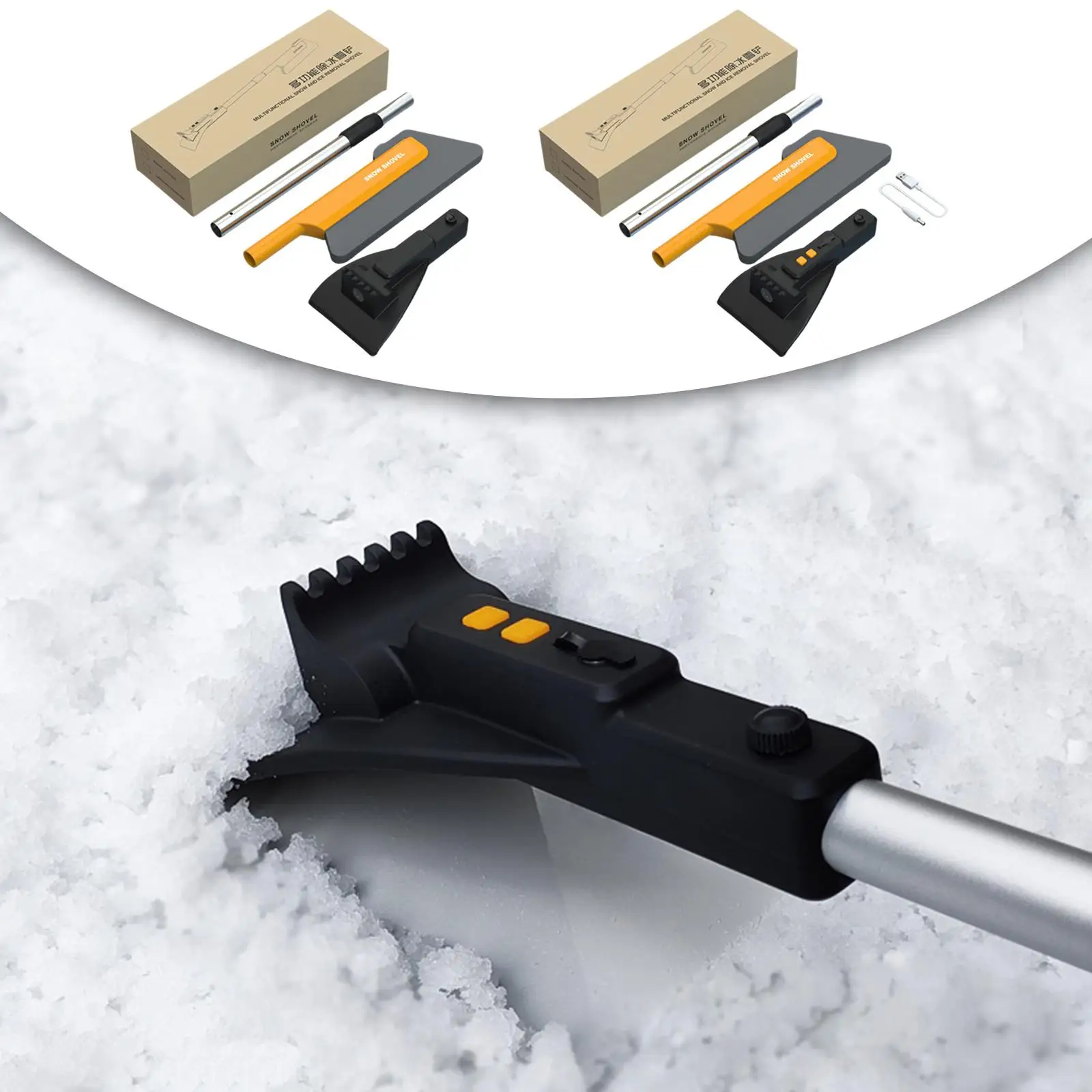 Portable 3 in 1 Car Ice Scraper Extendable Frost Multifunctional Snow EVA Brush for Windscreen Car SUV Window Clean Tools