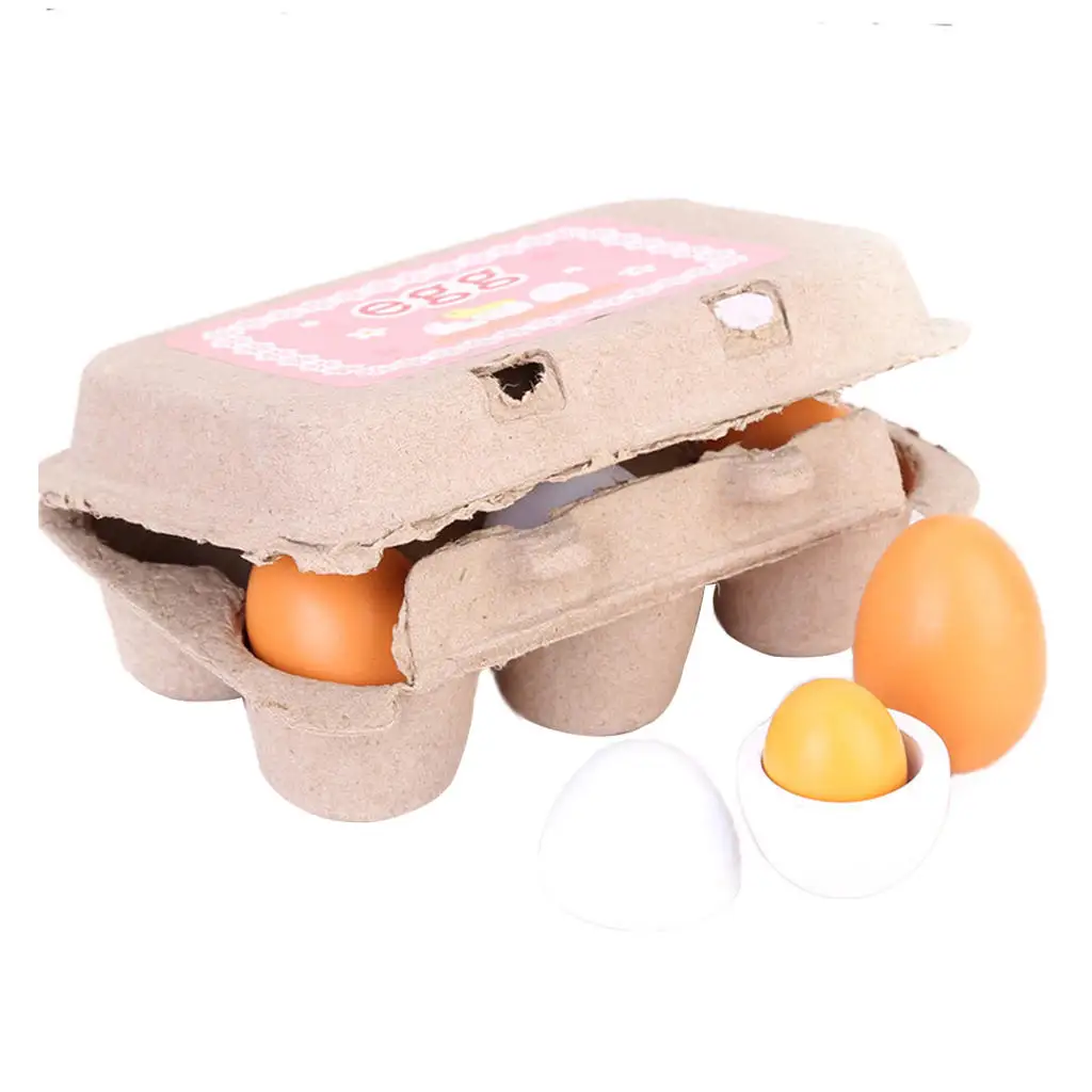 Wooden Eggs Toy Pretend Play Food Toy Kid Educational Toy Birthday Gifts
