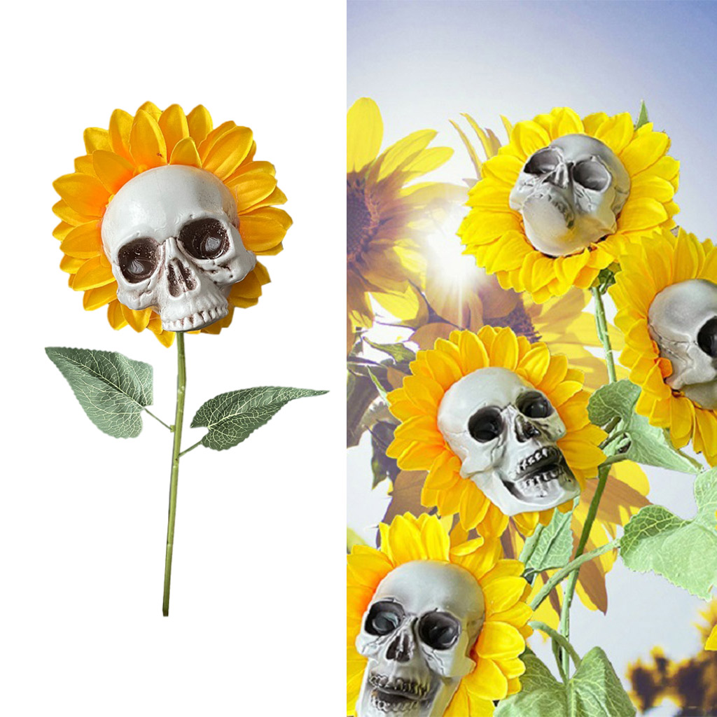 Simulation  Skull Garden Stakes Decor Crafts Creepy Skull Halloween Art Crafts Decoration Yard Crafts Decoration