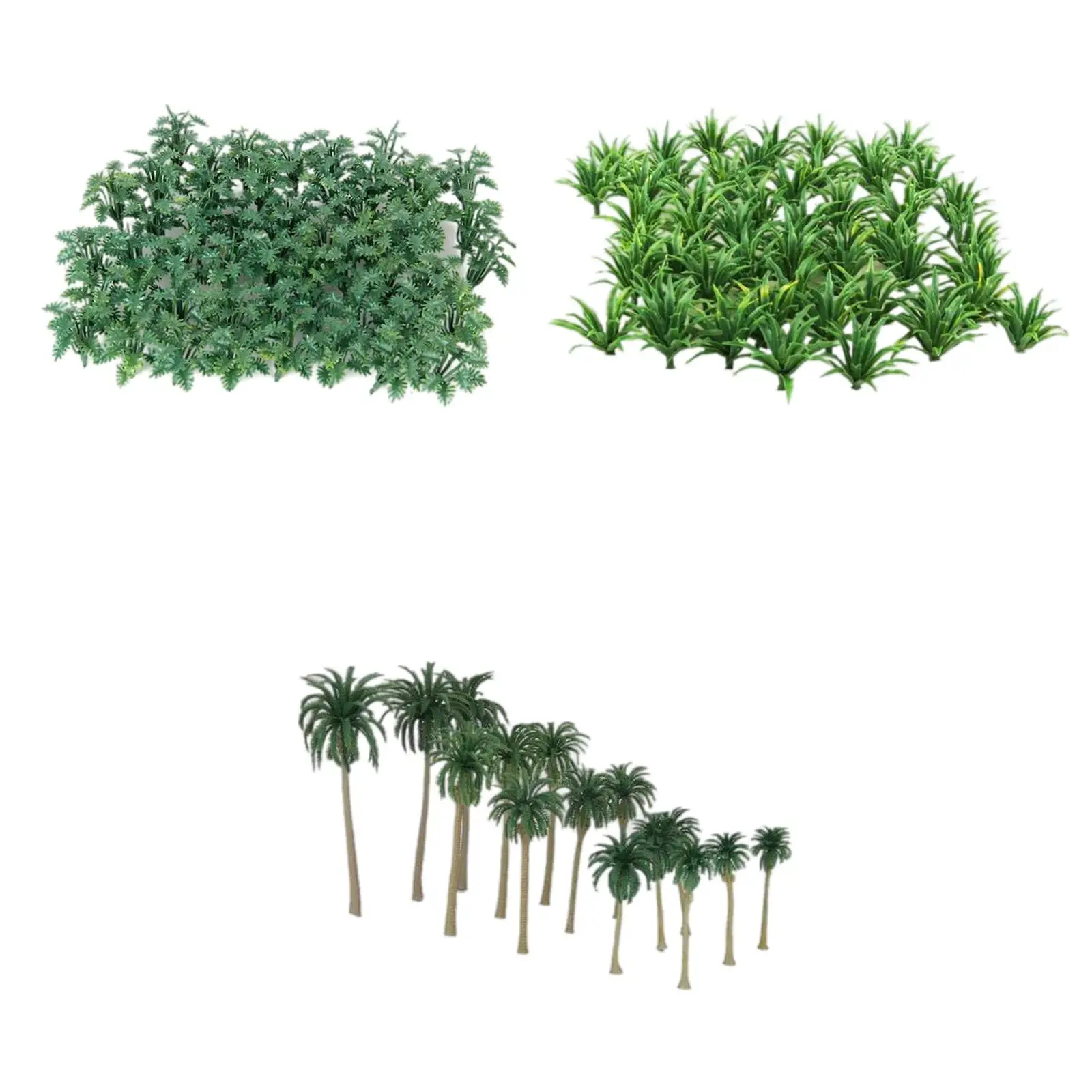 65pcs Green Scenery Landscape Model Crushed Leaves 1:50 Assembly Parts Kit