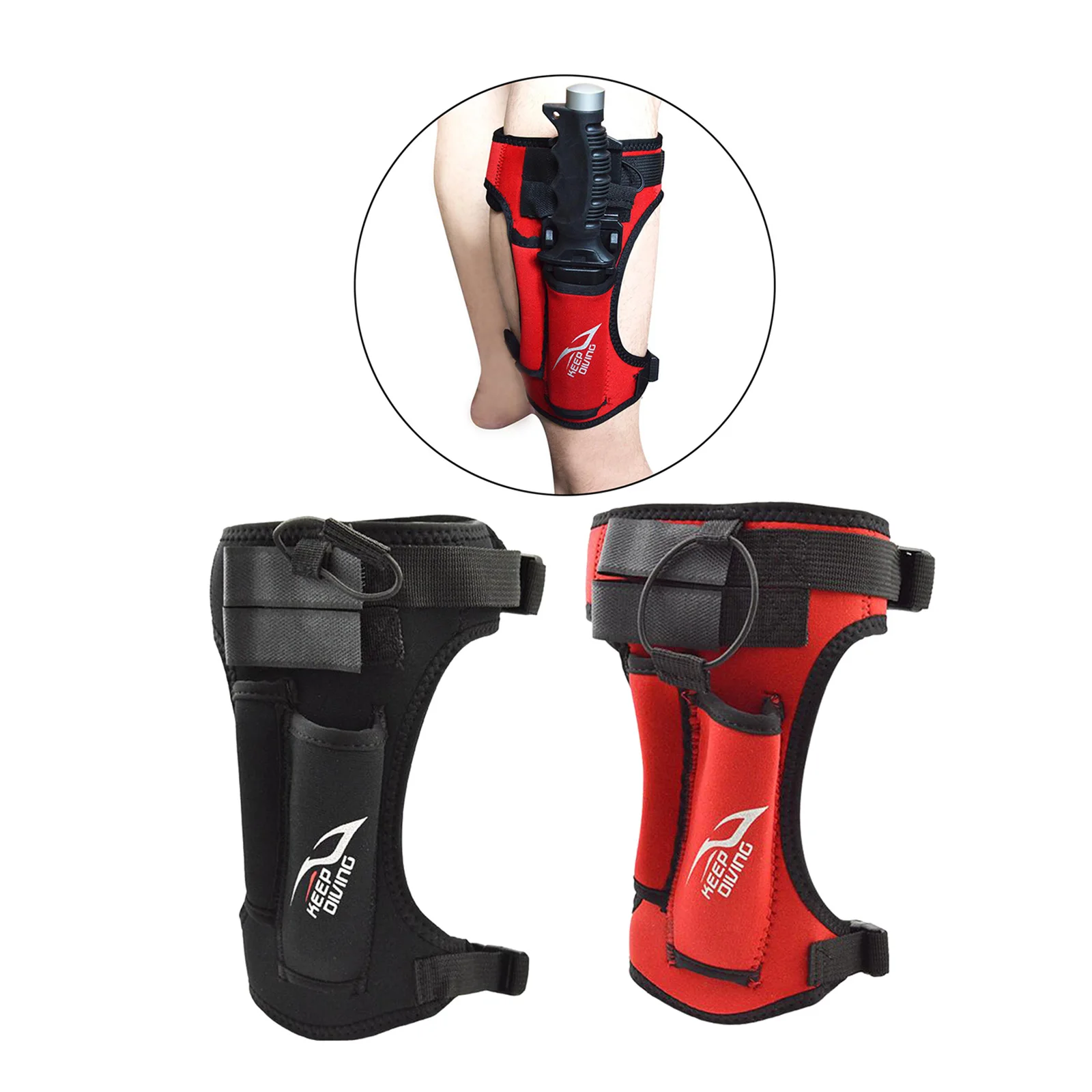 Premium Diving Knife Holder Wrap Neoprene Sheath Leg Straps with 2 Pockets, Adjustable Calf Strap Diver Accessories Premium Diving Knife Holder Wrap Neoprene Sheath Leg Straps with 2 Pockets, Adjustable Calf Strap Diver Accessories