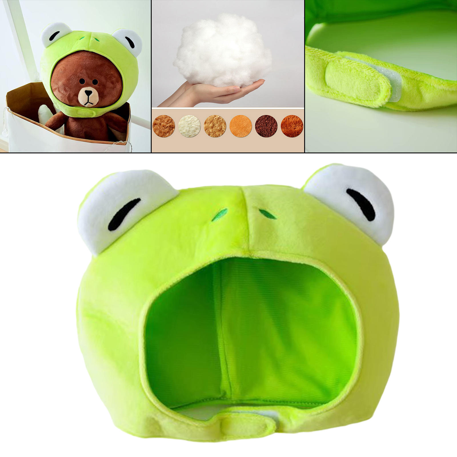 Plush Frog Hat Dress up Animal Big Ears Cute Funny Novelty Cartoon caps Photo Props for Winter Skiing Halloween Cosplay Adults