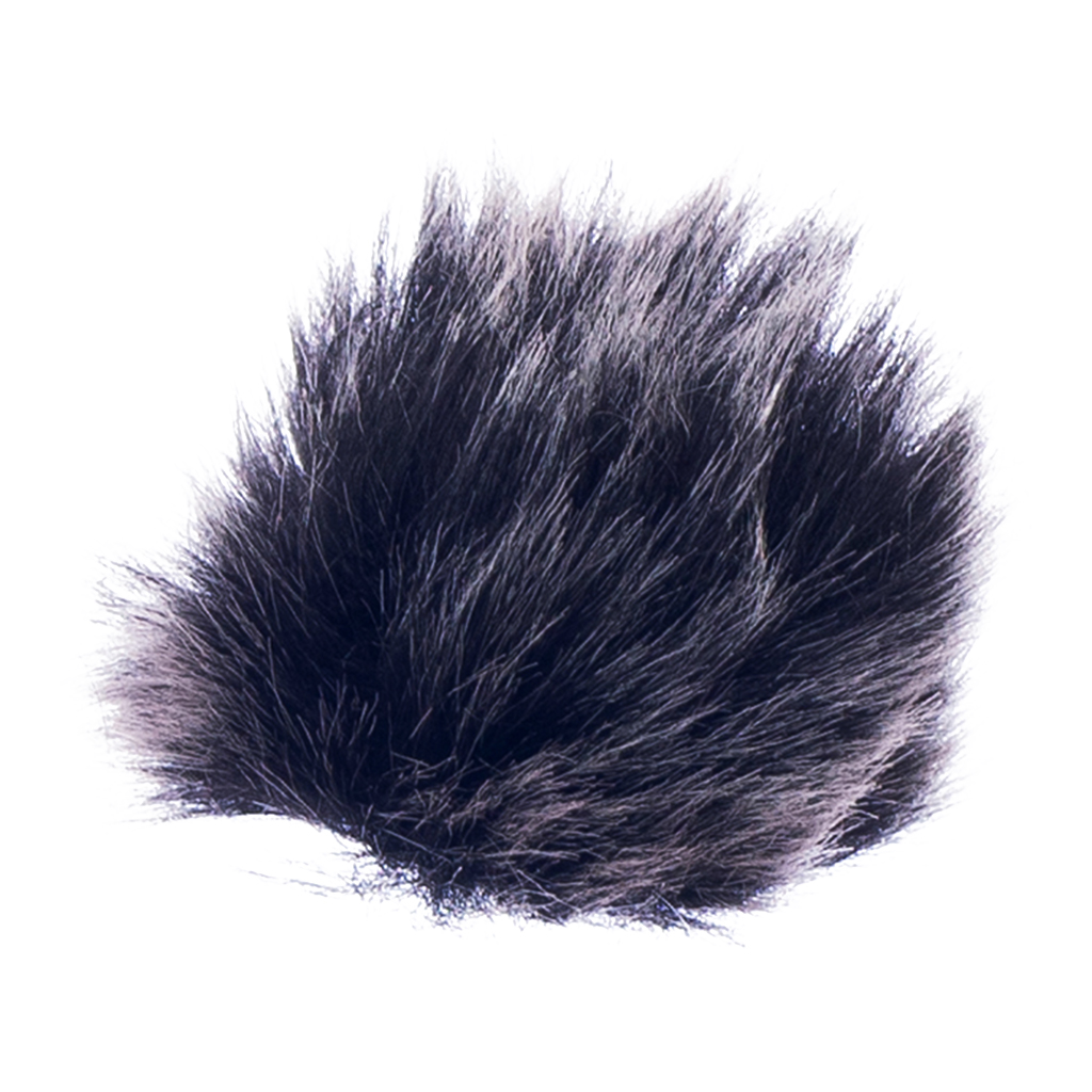 Black Artificial Fur Windscreen Windshield Wind Muff for Lapel Lavalier Microphone Mic 1.5mm Diameter