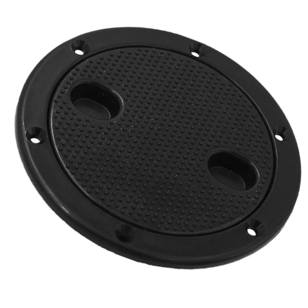 Black Circular Non  Inspection Hatch Screw Out Deck Plate for RV Marine Boat