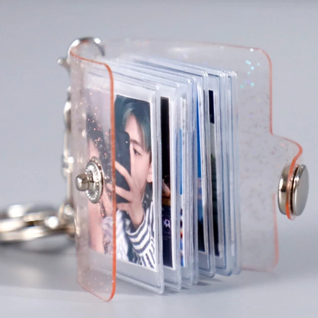 16 Mini Small Photo Album Keyring 1 2 Inch ID Instant Pictures Interstitial  Storage Card Book Keychain Lover Time Memory Gift