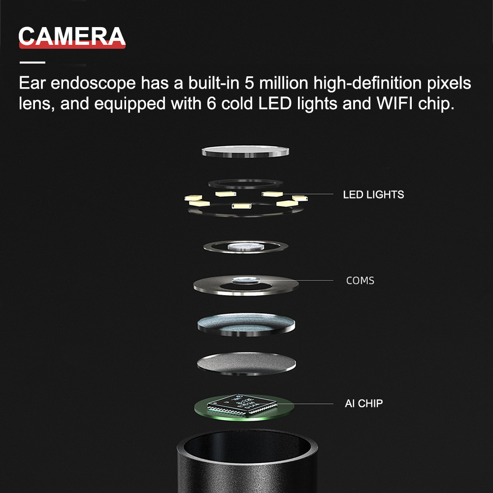 digital à prova dwaterproof água 3.9mm wifi otoscópio