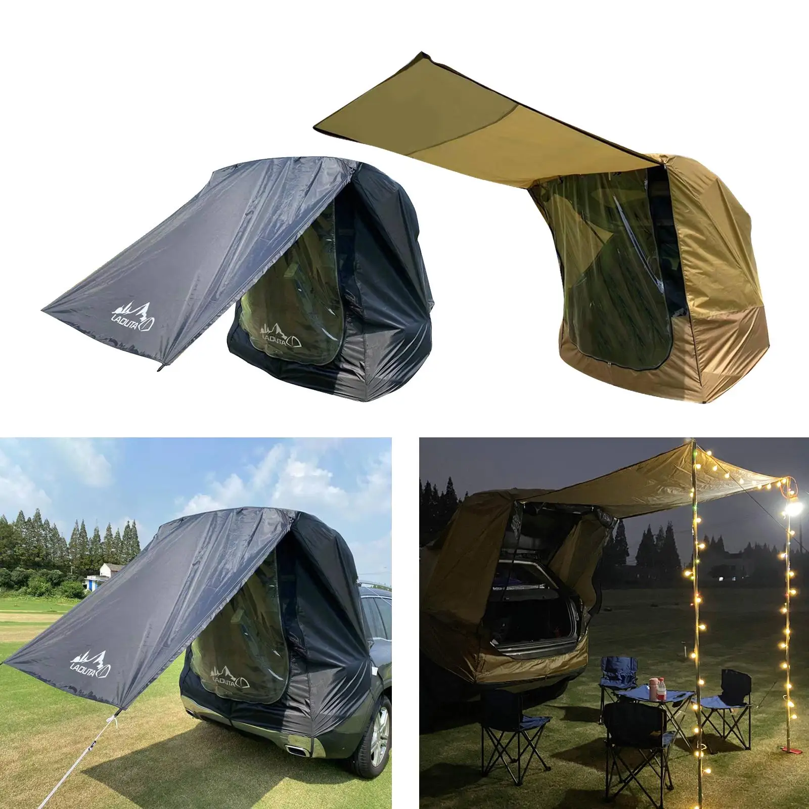 Anti UV Car Trunk Tent SUV Self-driving Tour Barbecue Outdoor Camping Tail Extension Sunshade Rainproof Tourist Tent