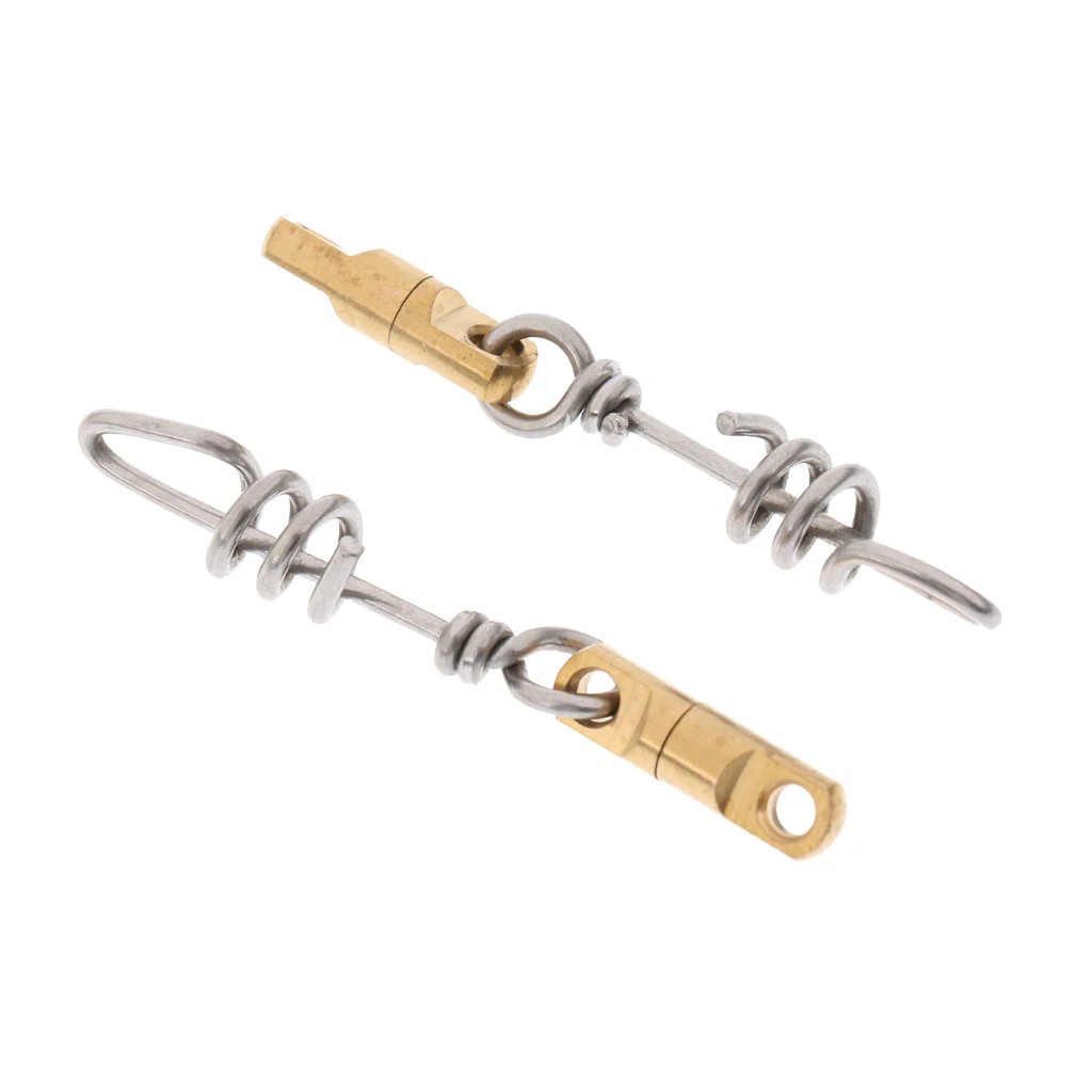 2pcs Corkscrew Pigtail Snap With Heavy Swivel Quick Rig Link Swirl Connector Fishing Tools for  Boat River Fishing