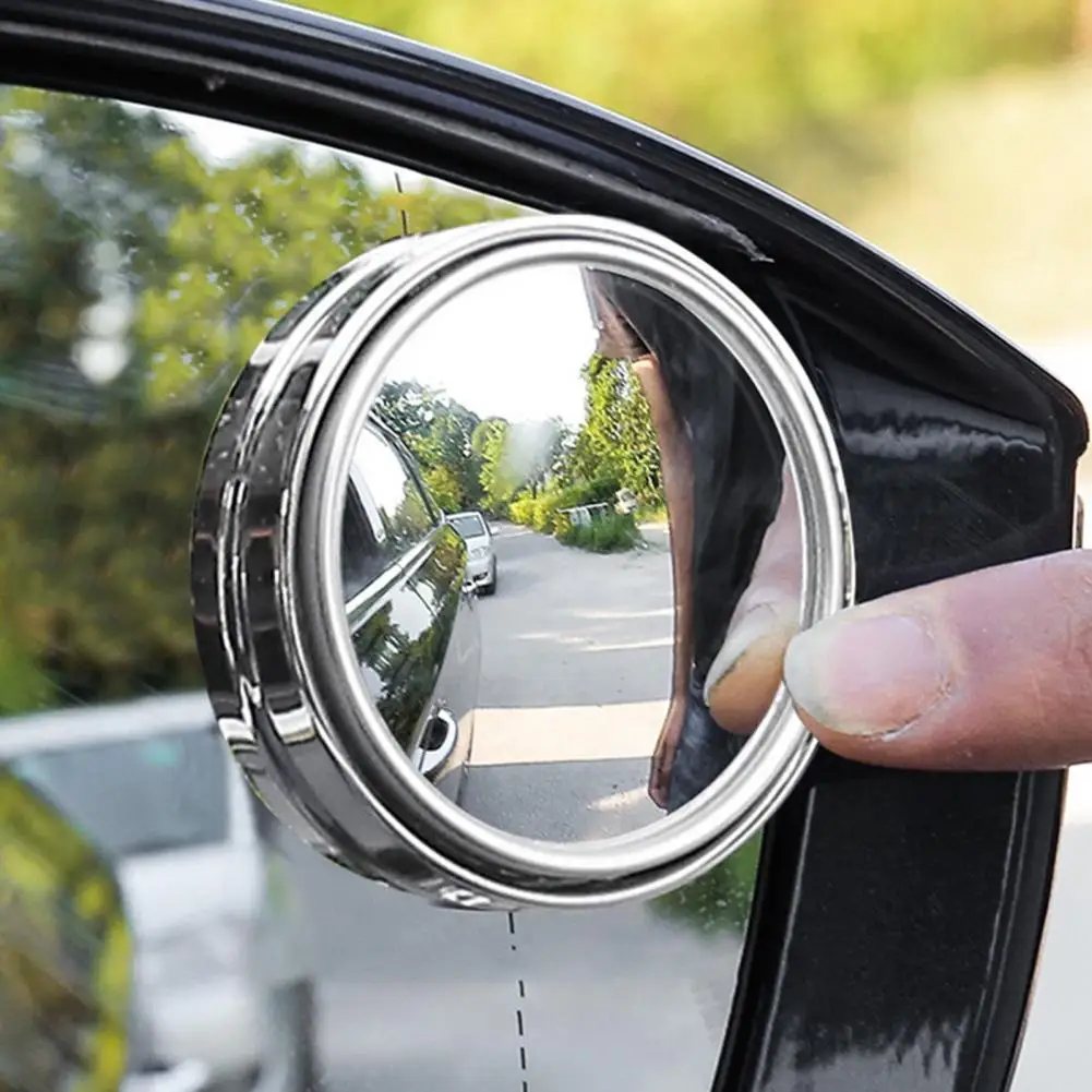 Automotive Blind Spot Mirrors Mirror Frameless Round Sideview Mirror Round Convex Blind Spot Rearview Accessory for Car Black 