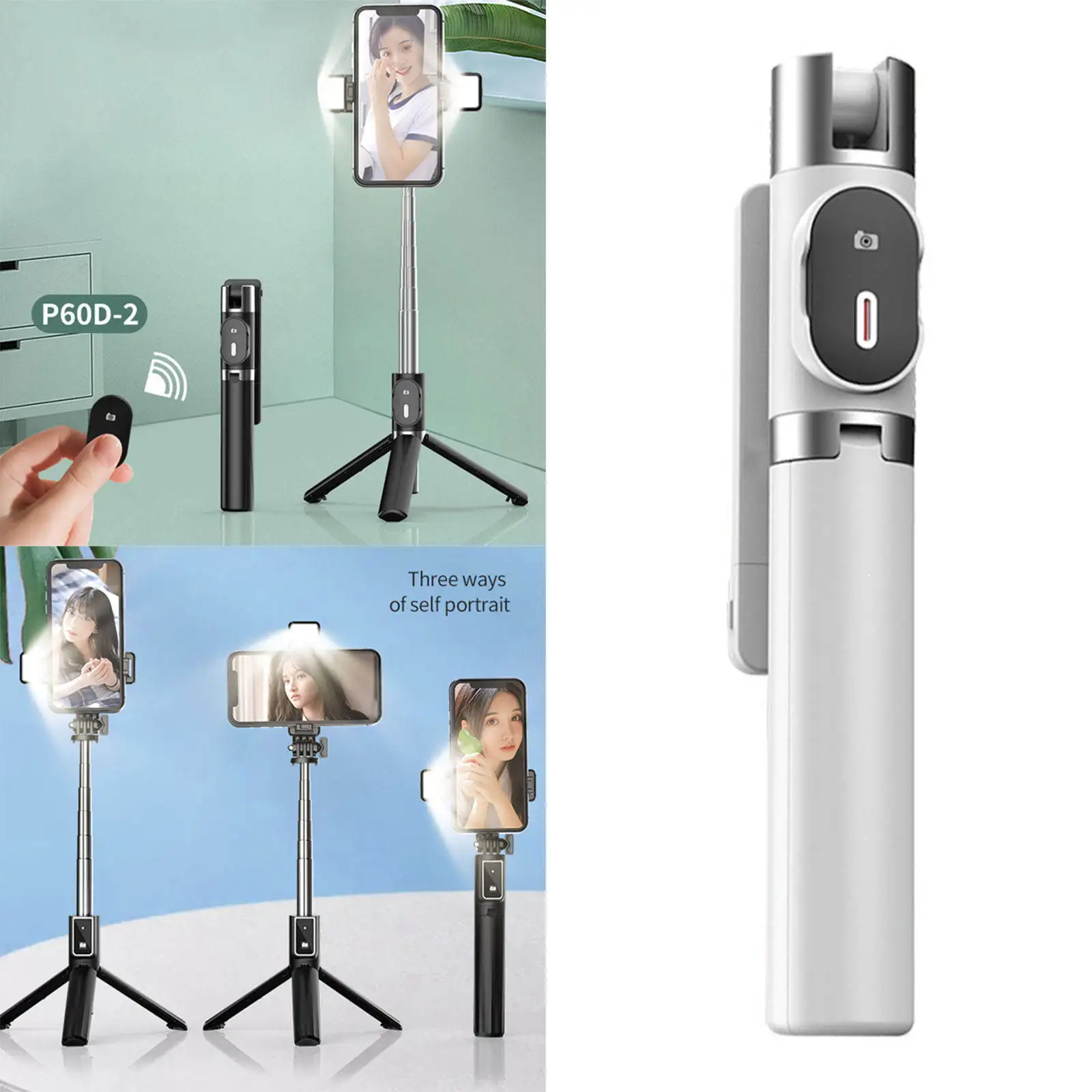 Bluetooth Selfie Stick Tripod Stretchable Professional Adjustable Wireless Remote for iOS Android Smartphones Photograph Travel