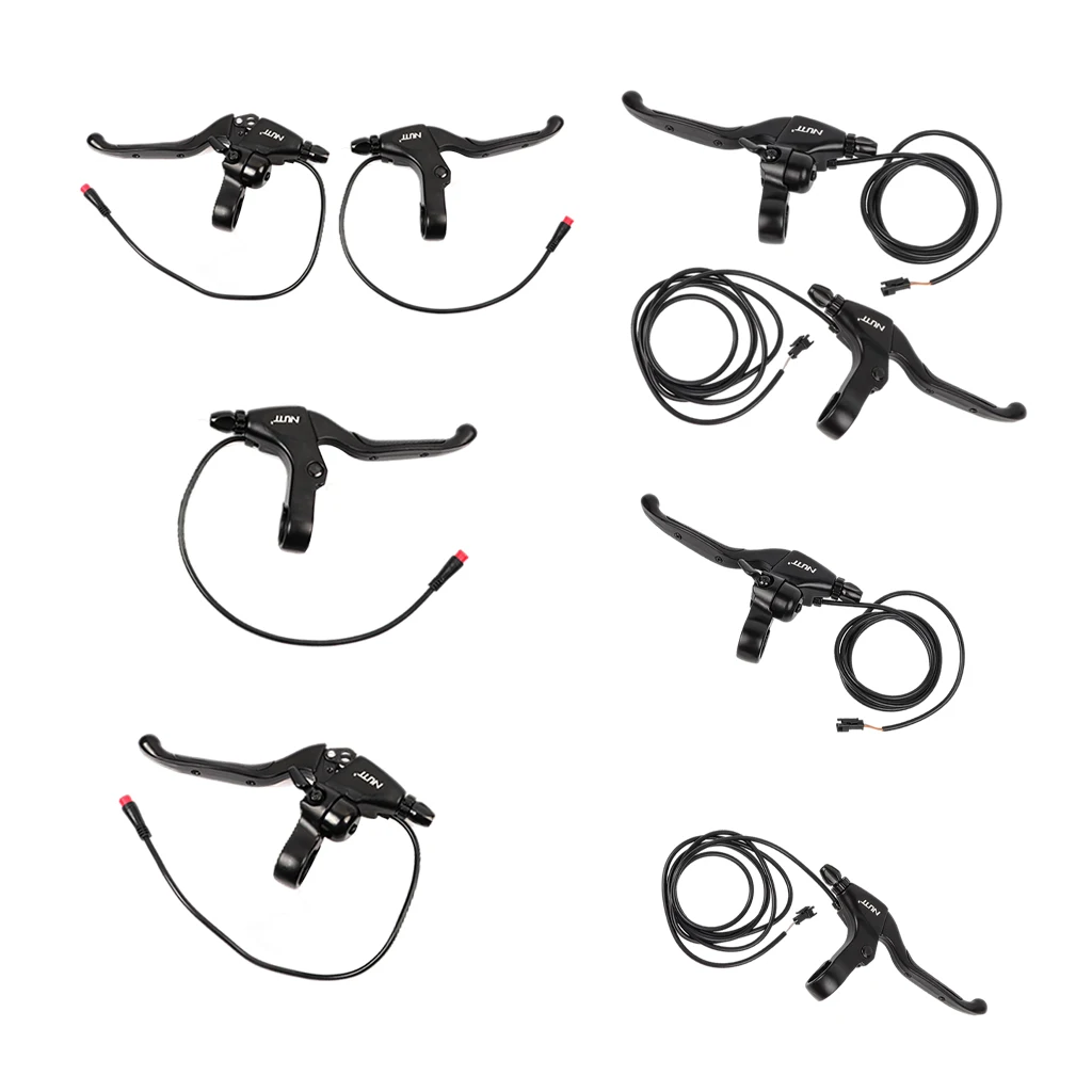 Bike Brake Handle,1 Pair Durable 2 Wires Left & Right E-Bike Bicycle Electric Brake Lever Parts