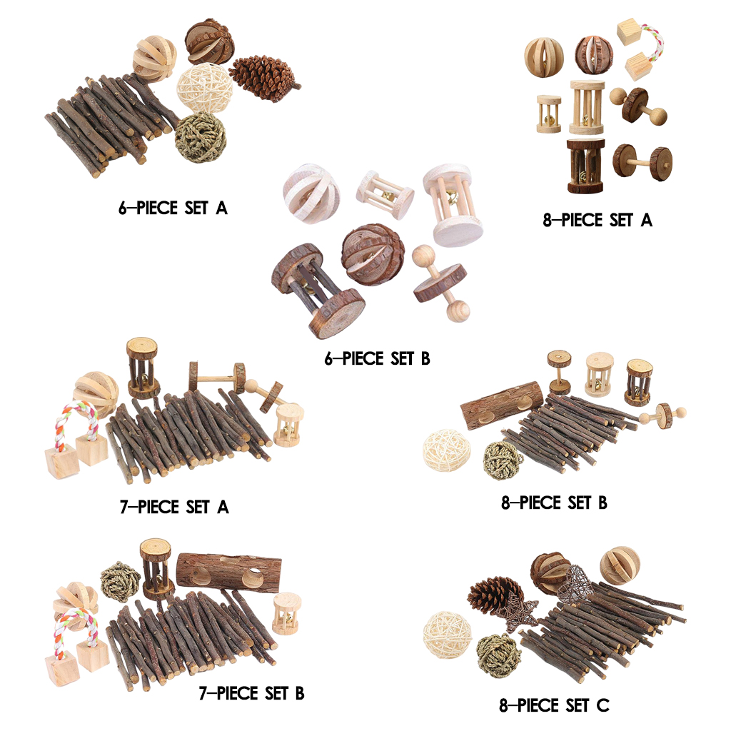 Wood Guinea Pig Hamster Chew Toys Twigs Willow Ball Unicycle Play Toy Molar