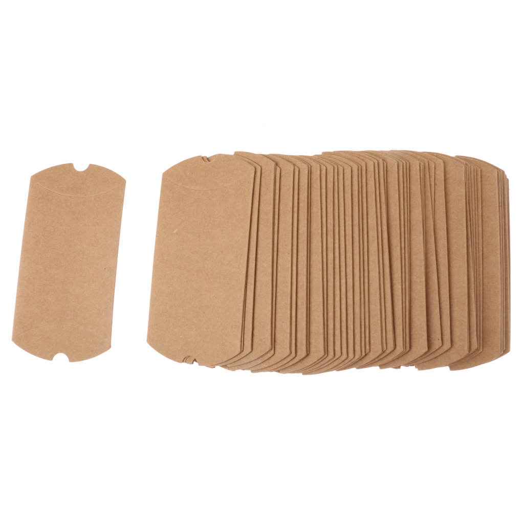 50pcs Shabby Rustic Kraft Paper Sweets Candy Gift Boxes Bags Wedding Engagements Party Favor