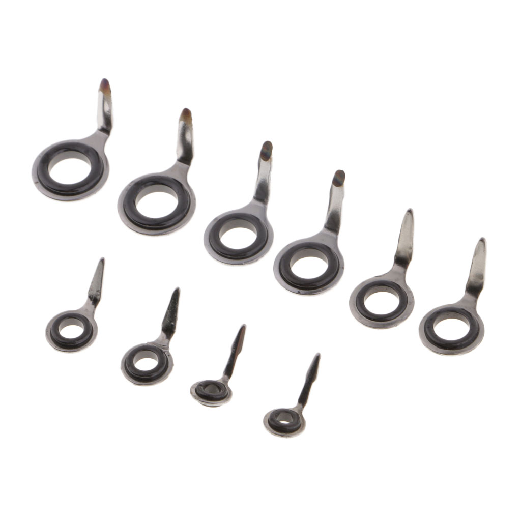 10pcs Fishing Rod Guides Eye Ring Rod Repair Kit 2mm, 3mm, 4mm, 4.5mm, 5mm