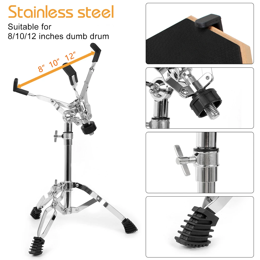 Folding Drum Stand Holder for Snare Dumb Drum Percussion Accessories 50-60cm Adjustable