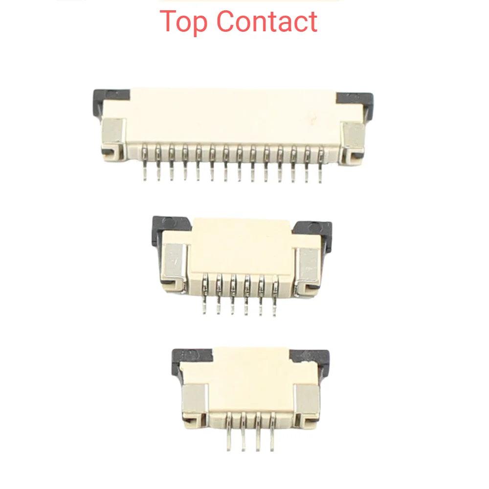 10Pcs FPC FFC 1mm 1.0mm Pitch 25 Pin Drawer Flat Cable Connector Top Contact 