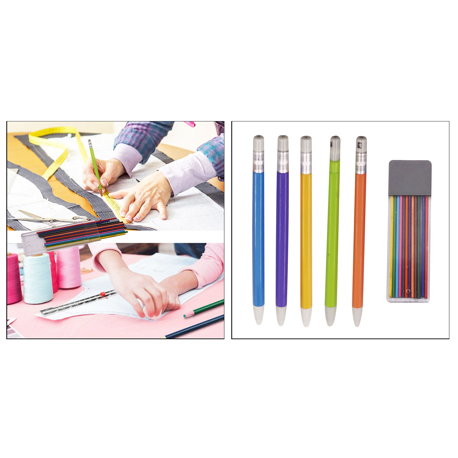 Colorful Tailor Chalk Pencil Crafting Cartridge Leather Fabric Cloth Marker