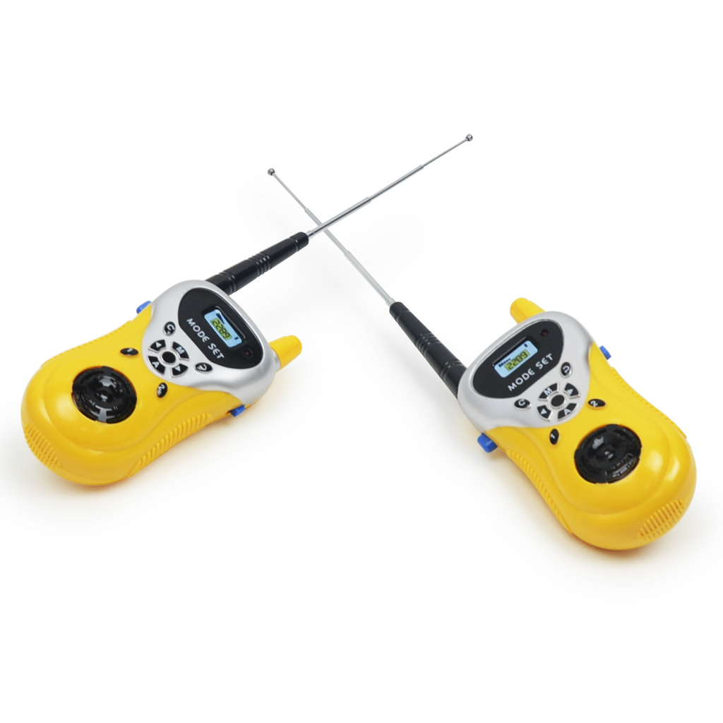 Pack of 2 Yellow Plastic Electronic Walkie Talkie Toy for Kids Outdoor Play