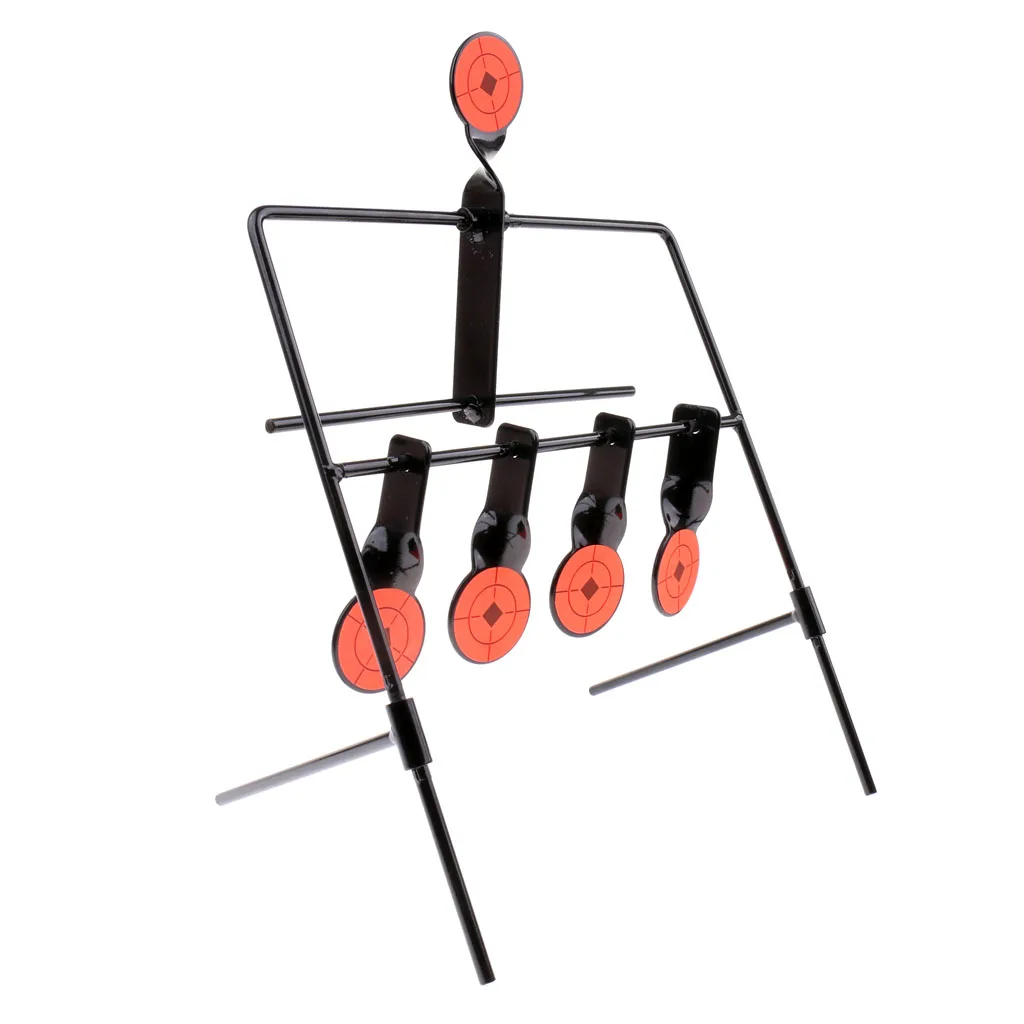 5 Targets Self Resetting  Shooting Target Metal Target Stand Set